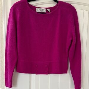 Evan Picone Petites Pink Crew Neck Cropped Sweater